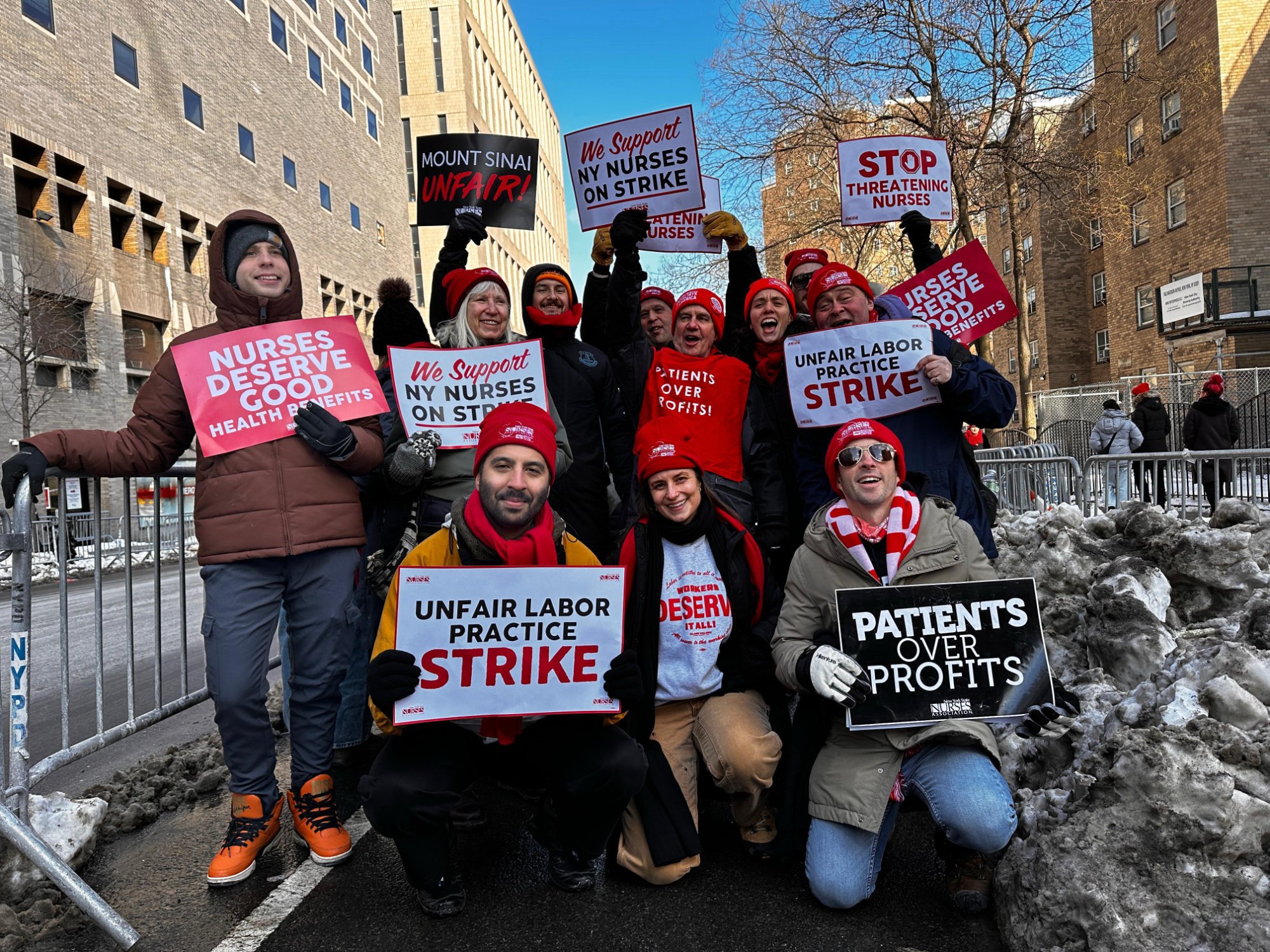 Patients Over Profits — nurses strike solidarity at Mount Sinai